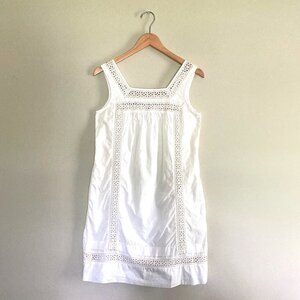 GAP Sundress White Cotton / Linen Blend Fully Lined sz 4